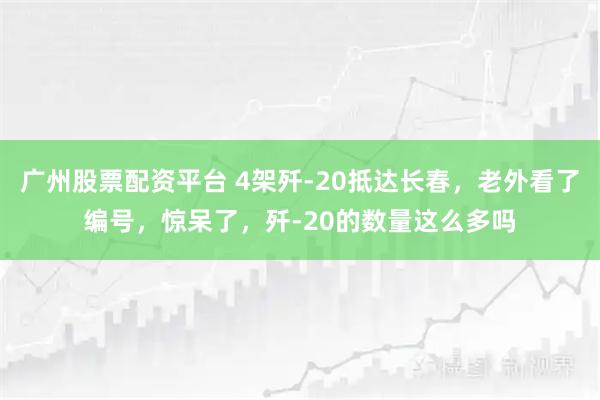 广州股票配资平台 4架歼-20抵达长春，老外看了编号，惊呆了，歼-20的数量这么多吗